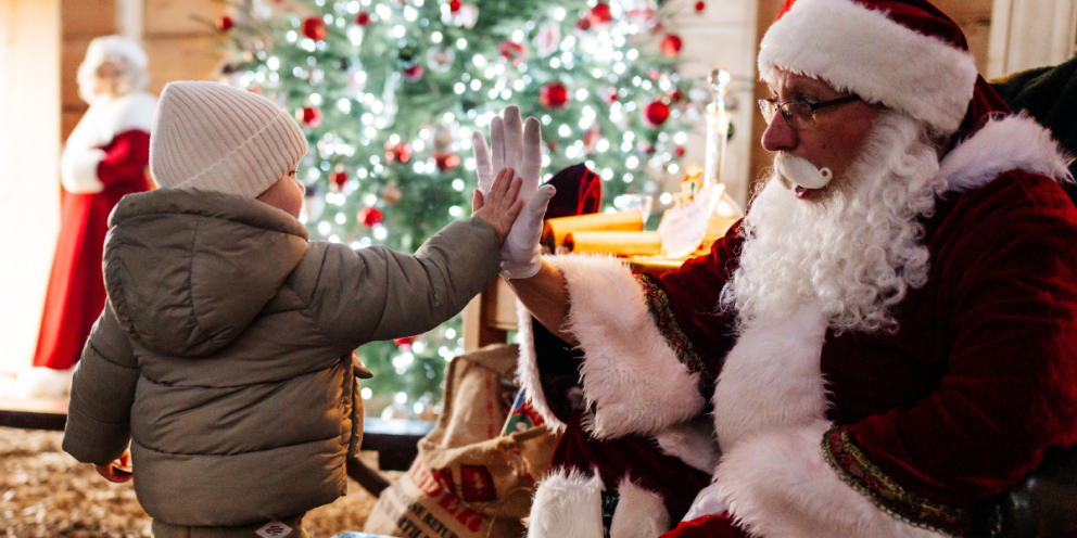 father Christmas with child