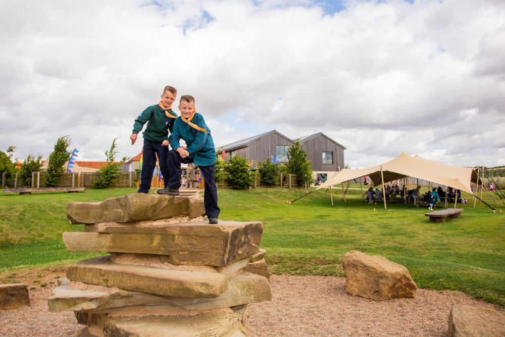 Two boys in their Scouts uniforms